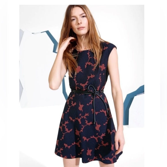 Cop Copine‎ Navy Blue Orange Sleeveless Dress - Picture 1 of 7